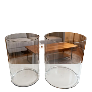 Vase de table en verre borosilicate artisanal, support de fleurs décoratif moderne, centre de table transparent minimaliste pour la maison, le bureau, l'hôtel - Product Image 1