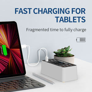 שולחן העבודה של 65w multi-port <span class=keywords><strong>pd</strong></span> <span class=keywords><strong>usb</strong></span> c מטען מהיר 8 יציאות 30w סוג-c <span class=keywords><strong>USB</strong></span> עם תחנת טעינה דיגיטלית lcd - Product Image 3