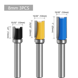 8mm Tungsten Carbide End Mill 4 Flute For Woodworking With Bearing Straight Cutter For Cnc <b>Machining</b> Center - Product Image 1
