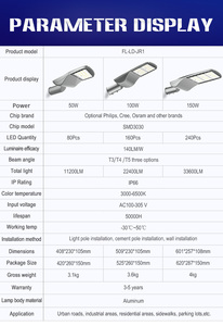 Lampadaire LED extérieur 50W/100W/150W en aluminium moulé sous pression pour parking avec capteur de mouvement IP66 Alimentation CA FL-LD-JR1 Mo - Product Image 5