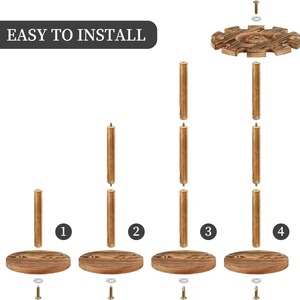 Support de bâton de baseball en bois massif 1,3 po/33 mm 1,5 po/38 mm, porte-parapluie multifonction, couleur rétro - Product Image 3