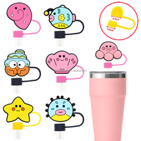 Capuchon de paille stéréoscopique 3D en forme de papillon, bouchon anti-poussière, manchon de paille de dessin animé, accessoires, manchon en silicone recyclable