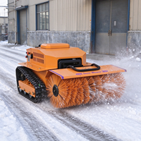 Souffleuse à neige télécommandée sans fil 3 en 1, machine de déneigement sur chenilles pour parking