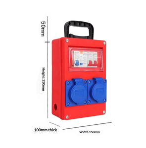 กล่องจ่ายไฟแบบพกพาพร้อมเต้ารับอุตสาหกรรม 3 ขา 1x16A และเต้ารับกันน้ำ 1x10A พร้อมระบบป้องกันไฟรั่ว RCD 220V - Product Image 2