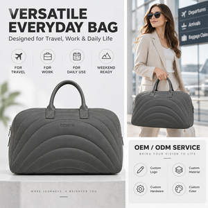 Sac de voyage GORFIA personnalisé avec logo, imperméable, motif matelassé rose, grande capacité, pour voyages d'affaires, week-end, sacs de voyage à étiquette privée - Product Image 2