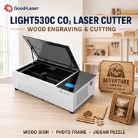 Graveur et découpeur laser CO2 de bureau LIGHT530C pour bois, métal, contreplaqué - Machine artisanale haute précision à refroidissement par eau