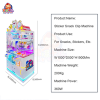 Hot Style clair verre chance rotatif Boutique jouets poupée cadeaux Machine autocollant Snack Clip Machine pour les ventes
