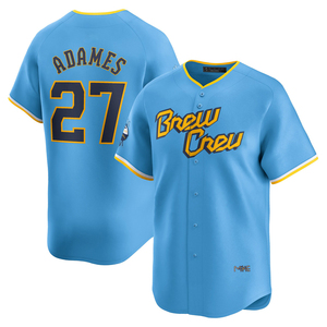 Jersey Baseball Custom Milwaukee City Connect 2025 Pria Wanita, Kaos Bordir Jahit, Seragam Remaja, Pakaian Olahraga, Logo - Product Image 5