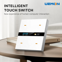 Interrupteurs de combinaison de lumière à intensité variable UEMON Smart Home 4 Gang Zigbee avec contrôle par application et vocal, noms de touches personnalisables