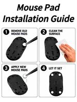 Autocollants de souris en PTFE pour tapis de souris en verre, glisseurs personnalisables à faible friction pour un jeu de précision - Compatibles avec diverses souris.
