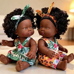 Poupée noire de 25 cm très vendue, poupée africaine reborn, poupée bébé réaliste en vinyle souple pour enfants, jeu d'imitation - Product Image 1