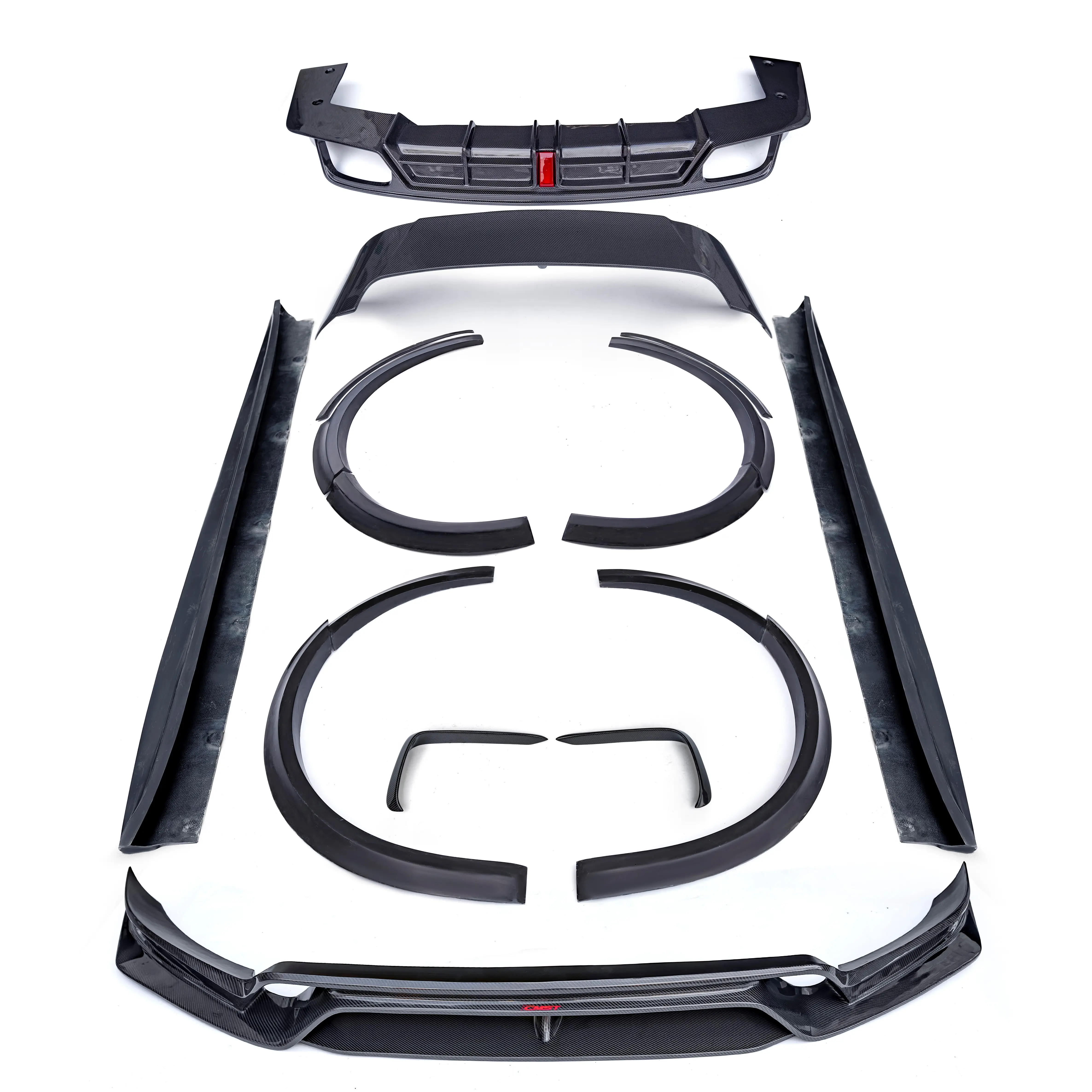 Diffusore posteriore a labbro anteriore in fibra di carbonio e minigonne laterali per Porsche cayenne 9Y0 cmst style parti in fibra di carbonio per new cayenne 9Y0
