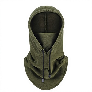 Khaki Plush Balaclava Face Mask Unisex Outdoor Adjustable Hooded <b>Neck</b> <b>Warmer</b> Adult Fleece Material - Product Image 1