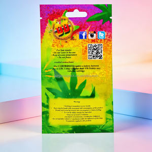 Sacs holographiques personnalisés en Mylar avec fermeture éclair, emballages transparents en plastique pour bijoux et maquillage, sacs holographiques transparents 3,5g 7g avec fenêtre - Product Image 6