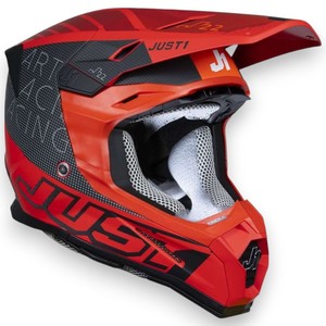 Casco Moto Just1 J22 F Rosso Nero in Fibra Composita Integrale per Motocross e Corse Taglia M - Product Image 1