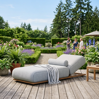 Chaise longue de piscine en bois massif imperméable pour extérieur, lit de jardin, transat de patio, chaise longue de jardin, lit de repos pour patio