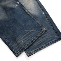 Jeans en denim japonais à lisière pour hommes, pantalons amples en denim brut avec poches à rabat, vêtements de travail de style