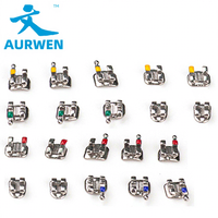 AURWEN Supports orthodontiques conventionnels ligables en métal MIM, base en maille fendue soudée, produits d'hygiène buccale polyvalents