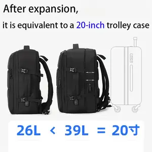 2024 nuevo poliéster hombres College Theft escalable impermeable Smart Laptop mochila bolsa vida diaria Etiqueta Privada