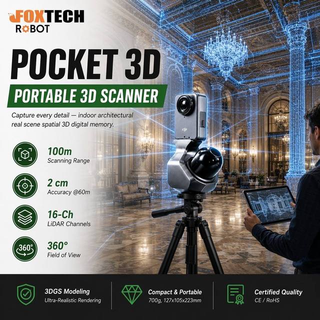 Portable Slam Lidar 360 Point Cloud High Precision 3D Scanner for Indoor Personal Memory Real Scene Spatial