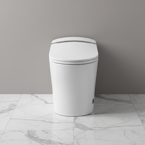 Bidet intelligent en céramique japonaise avec siège chauffant, fixation au sol, double chasse d'eau, télécommande incluse, siphon en P, capteur de pied, veilleuse, garantie 3 ans - Product Image 1