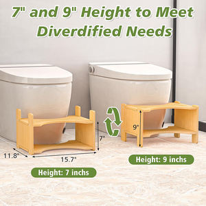 Taburete de Baño de Bambú, Taburete de Madera para Inodoro para Adultos, Antideslizante, Portátil, Escalones para Orinar para Niños - Product Image 3