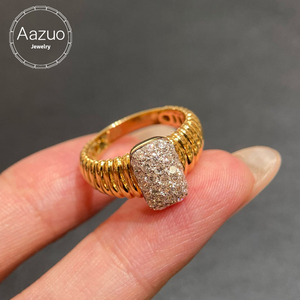 เพชร Aazuo Lab Grown Diamonds 0.60 กะรัต ทองคำแท้ 18K สีเหลืองทอง ดีไซน์วินเทจ แหวนหรูทรงไม่สมมาตร สำหรับผู้หญิง เหมาะสำหรับงานเลี้ยงสังสรรค์ - Product Image 1