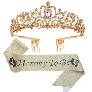 Decoraciones <span class=keywords><strong>para</strong></span> Baby Shower y Día <span class=keywords><strong>de</strong></span> San Valentín <span class=keywords><strong>para</strong></span> Futura Mamá, Corona y Banda con Brillantina, Seguras, No Tóxicas, <span class=keywords><strong>para</strong></span> Interiores/Exteriores, Fiesta del Día <span class=keywords><strong>de</strong></span> la Madre - Product Image 3