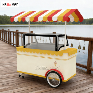 Carrito Móvil Remolcable para Venta de Helados y Gelato con Construcción Metálica Resistente a la Oxidación, Diseño de 2 Ruedas para Uso en Exteriores - Product Image 3