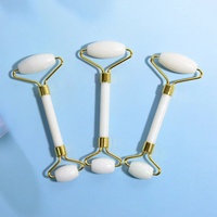 Mini rouleau de jade pour le visage, pierre certifiée blanche, personnalisable avec logo, pour massage facial, cadeau en gros