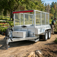 Remorque utilitaire de jardin et de ferme galvanisée 8x5 pieds avec côtés grillagés et essieu simple