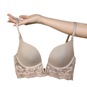 Lingerie sexy en V profond pour femmes, <span class=keywords><strong>soutien</strong></span>-<span class=keywords><strong>gorge</strong></span> sans couture pour petit buste, vente en gros de style français - Product Image 1