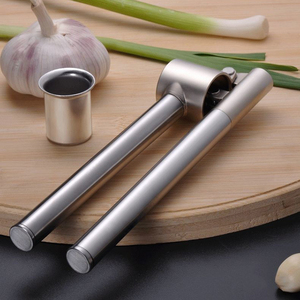 Produk baru alat dapur mudah diremas dan dibersihkan baja tahan karat tahan lama penghancur bawang putih pengupas pencincang Tekan - Product Image 6