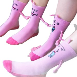 Calcetines de media pantorrilla para mujer, estilo conejito rosa, transpirables, absorbentes del sudor, talla juvenil - Product Image 4