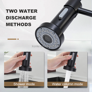 Mới Đến 2025 Nhựa Bồn Rửa Nước Vòi Nước Nhà Bếp Vàng Mixer <span class=keywords><strong>Tap</strong></span> Với Kéo Phun Kéo Xuống Đòn Bẩy Duy Nhất Mùa Xuân - Product Image 3