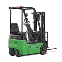 Chariot élévateur électrique au lithium Hangcha efficace de 1 tonne avec déplaceur latéral hydraulique et pneus pneumatiques pour usage en entrepôt