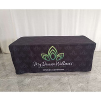 Housse de table extensible ajustée de 6 pieds pour salon professionnel, avec logo personnalisé, en spandex, infroissable, imperméable et durable