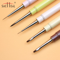 Ongles Nouveaux Produits Double Extrémité Gradient Couleur Métal Poignée Gel UV Manucure Peinture Dessin Outil Professionnel Nylon Nail Art Stylo