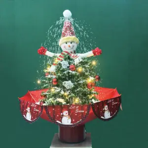 Sapin de Noël joyeux avec bonhomme de neige décoration unique maison vacances