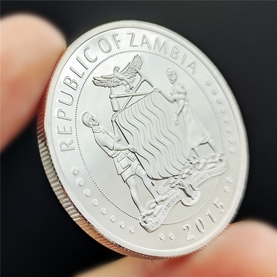 カスタム 1オンス アフリカンレパード 2015 ズンビア 5000クワチャ 銀鉄貨