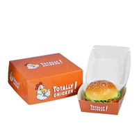 Boîte à hamburger jetable non pliante à emporter boîte de poulet commerciale étanche à l'huile boîte d'emballage en papier à hamburger jetable