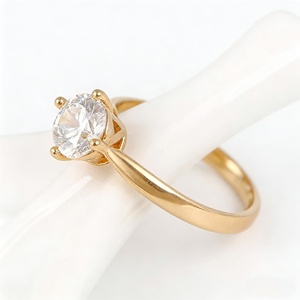 Joyería de Moda con Diamantes, Anillo de Compromiso con Gran Zirconia, Anillos de Boda Chapados en Oro de 18K - Product Image 2
