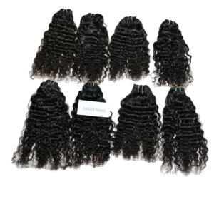 Cabello Humano Virgen Indio Remy Natural, con Doble Trama a Máquina, Cutícula Alineada, en Paquetes, Rizado, Color Negro - Product Image 1