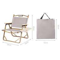 Chaise pliante d'extérieur légère et portable de haute qualité avec cadre en bois massif et en aluminium, table d'appoint pour la pêche et le pique-nique