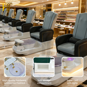 Fauteuil de pédicure avec éclairage LED, <span class=keywords><strong>blanc</strong></span>, mobilier de salon de spa pour les pieds, stations de <span class=keywords><strong>manucure</strong></span> et pédicure en céramique et plastique - Product Image 6