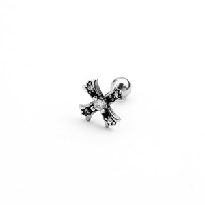 Boucles d'oreilles clous géométriques en argent plaqué, design populaire, unisexe, en acier inoxydable, bijoux tendance, luxe léger et raffiné - Product Image 6