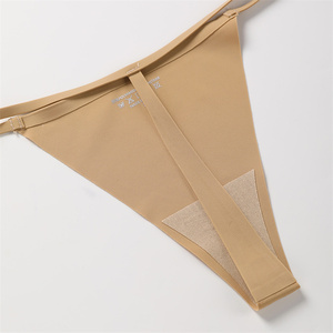 T-shirt sexy a vita bassa HANO senza cuciture, intimo oversize in seta ghiaccio con una singola laccio, perizoma sportivo ad asciugatura rapida con stampa animalier - Product Image 5