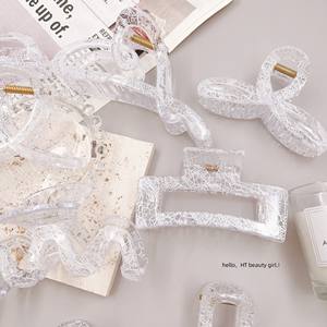 Automne hiver pinces à cheveux pour filles polyvalent haut de gamme Texture verre requin décoratif argent nouveau blanc <span class=keywords><strong>neige</strong></span> plastique similaire - Product Image 4