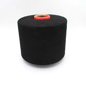 factory supply 21s black knitting recycled polyester/cotton socks colour yarn Air Spinning Cotton