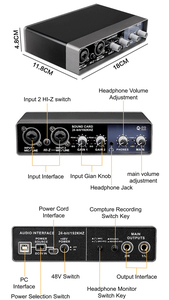 Music Studio Mixer Giao Diện Âm Thanh Condenser Máy Tính OEM Cho Sản Xuất Âm Nhạc Ghi Âm Chuyên Nghiệp Thẻ Âm Thanh Thông Minh Kit USB - Product Image 6
